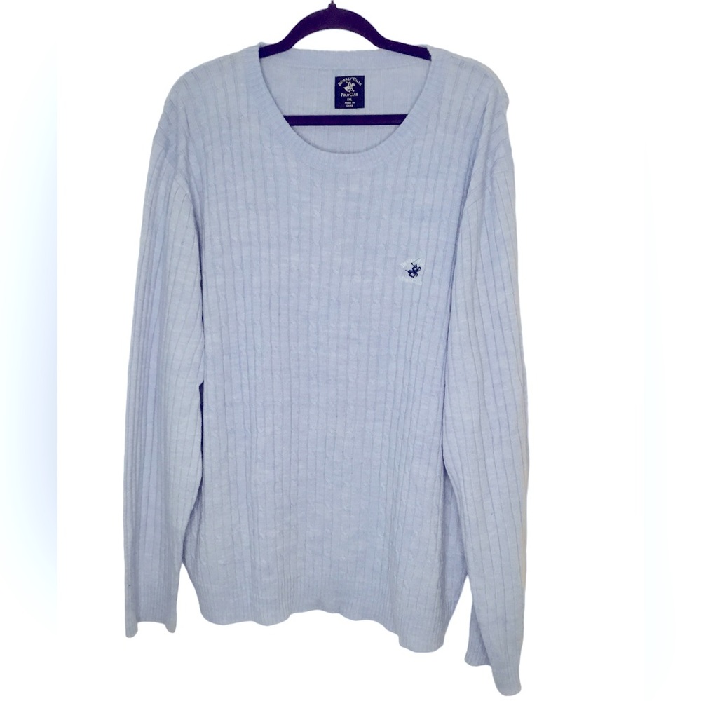 Beverly Hills Polo Club Men’s Light Blue Sweater - Size XXL - EUC